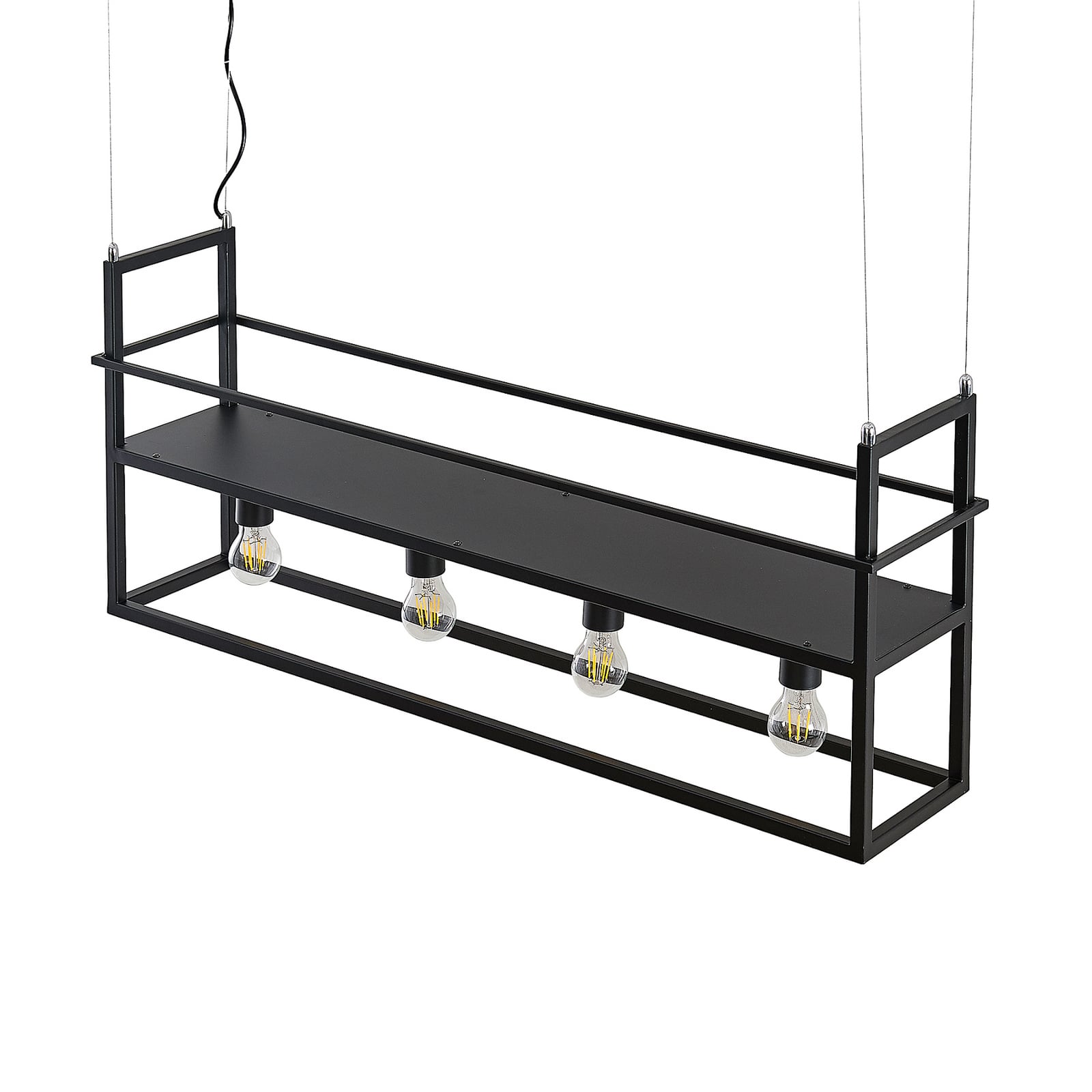 Lindby Hängeleuchte Grisela, Regal, schwarz, Metall, 120 cm