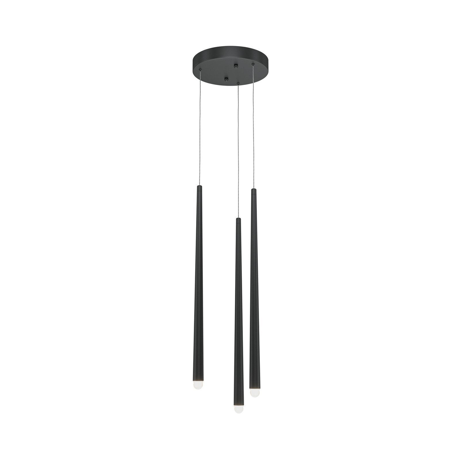 Maytoni Cascade LED pendant light, black, 3-bulb