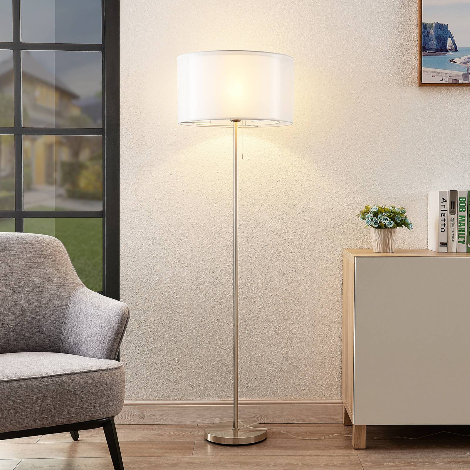 Lindby Taxima lampadaire, blanc
