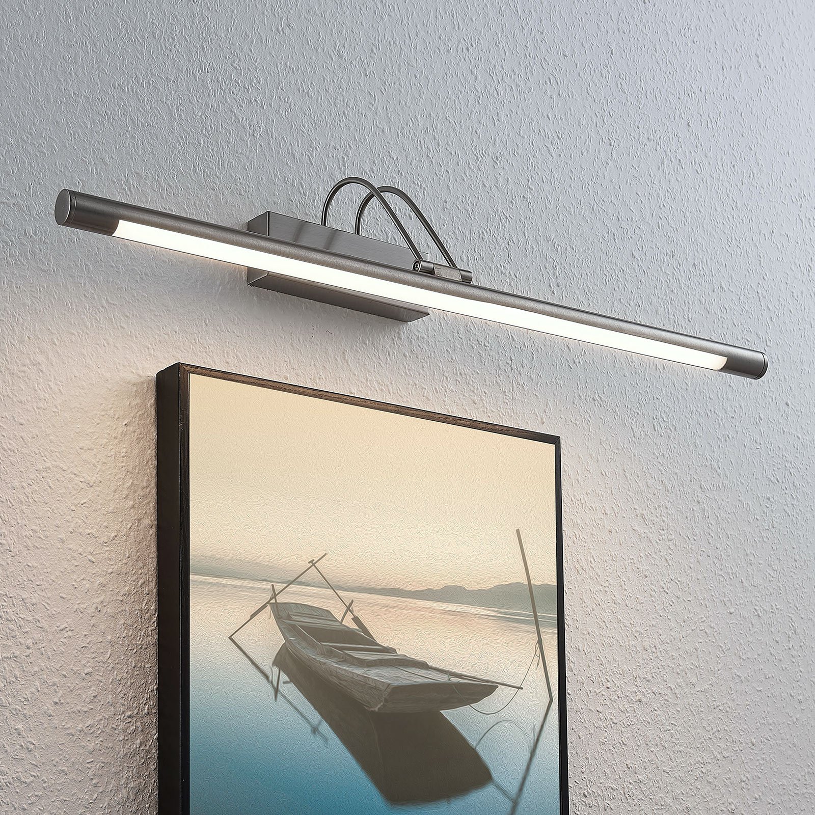 Obrazové LED svietidlo Mailine s vypínačom nikel