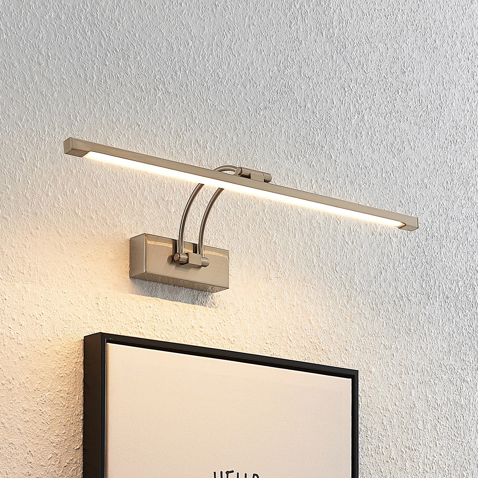 Lucande Felena lámpara LED de cuadros níquel satén