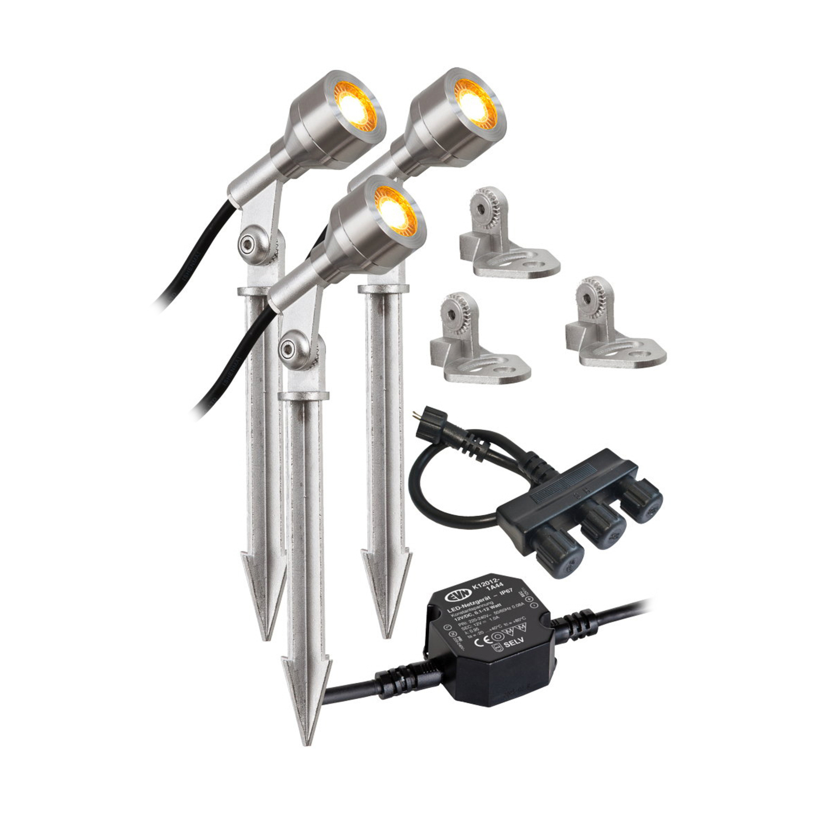 EVN P6812350 LED-Außenstrahler 3er-Set mit Treiber