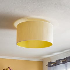 Loftlampe Essex, struktureret stof, guld