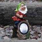 LED solar light Gnomy colourful/red plastic 21 cm lumberjack