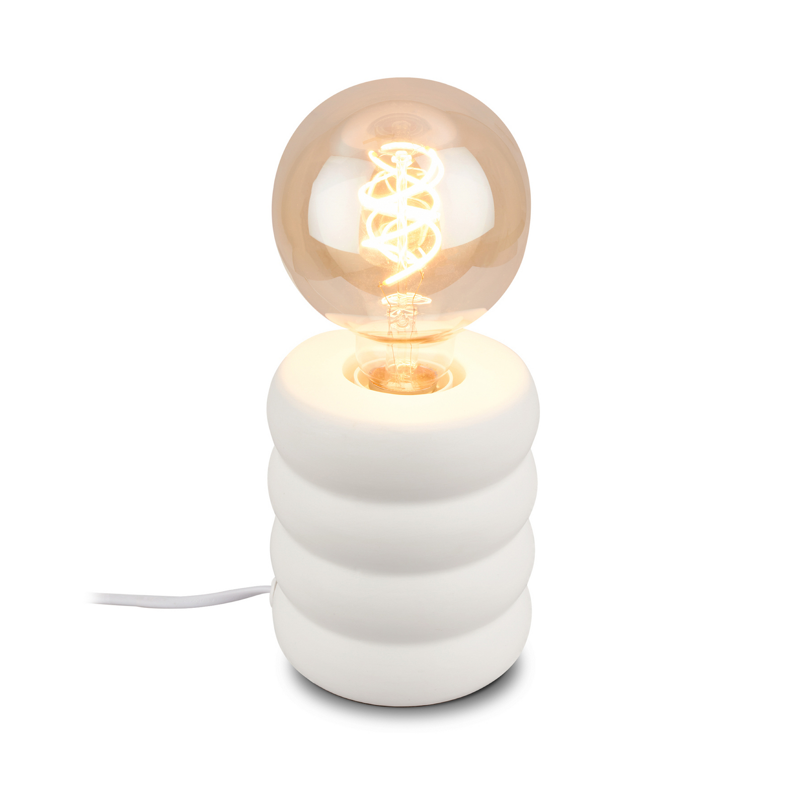 Lampa de masă Foam, alb mat, ceramică, E27, 25 W, Ø 10 cm Lampa de masă Foam, alb mat, ceramică, E27, 25 W, Ø 10 cm