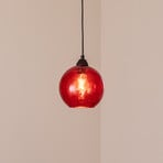 Pendelleuchte Benek, rot, Glas, Ø 20 cm, E27