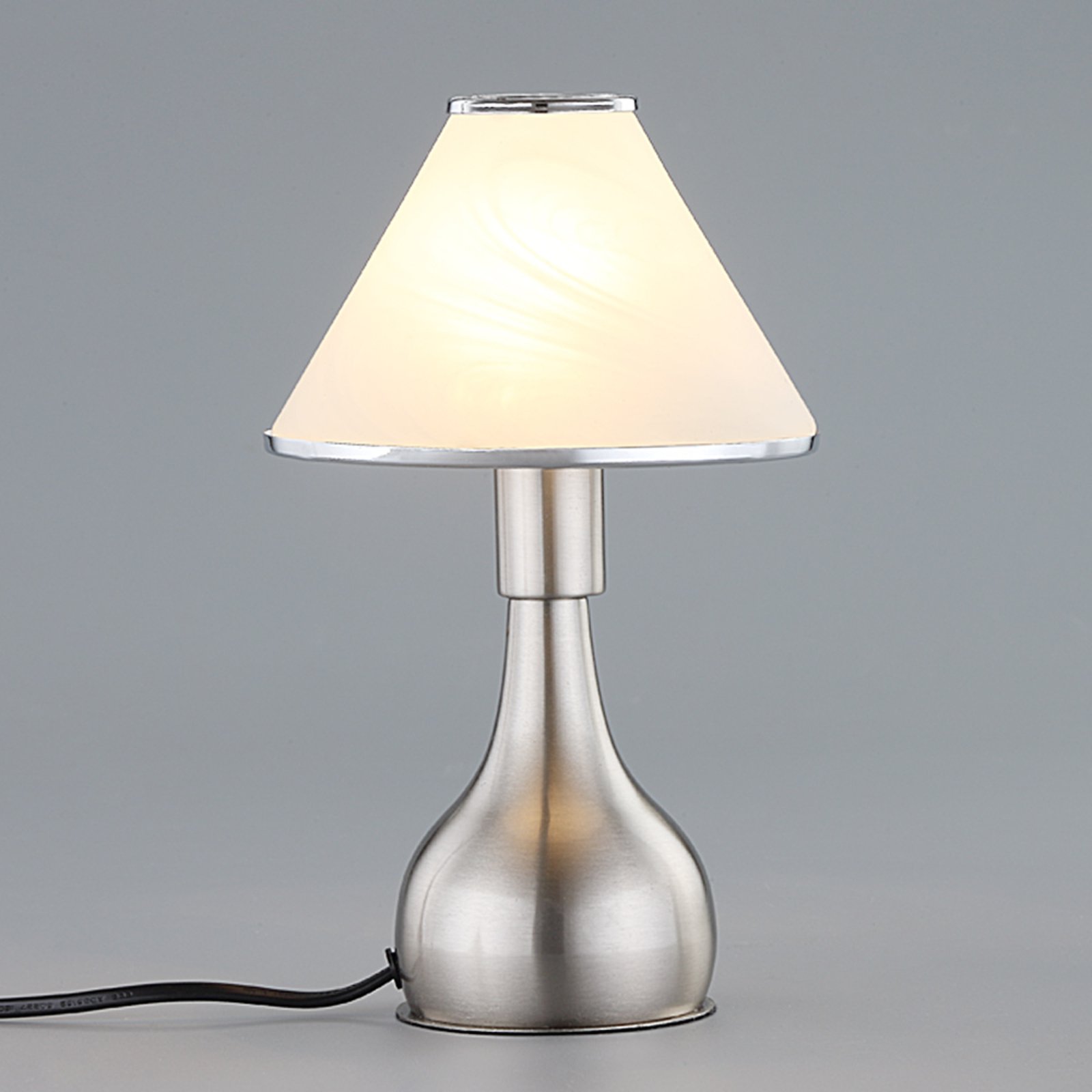 Nachttischlampe Ellen aus Glas und Metall