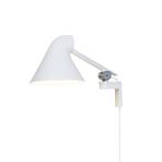 Louis Poulsen NJP LED стенна лампа с късо рамо, бяла