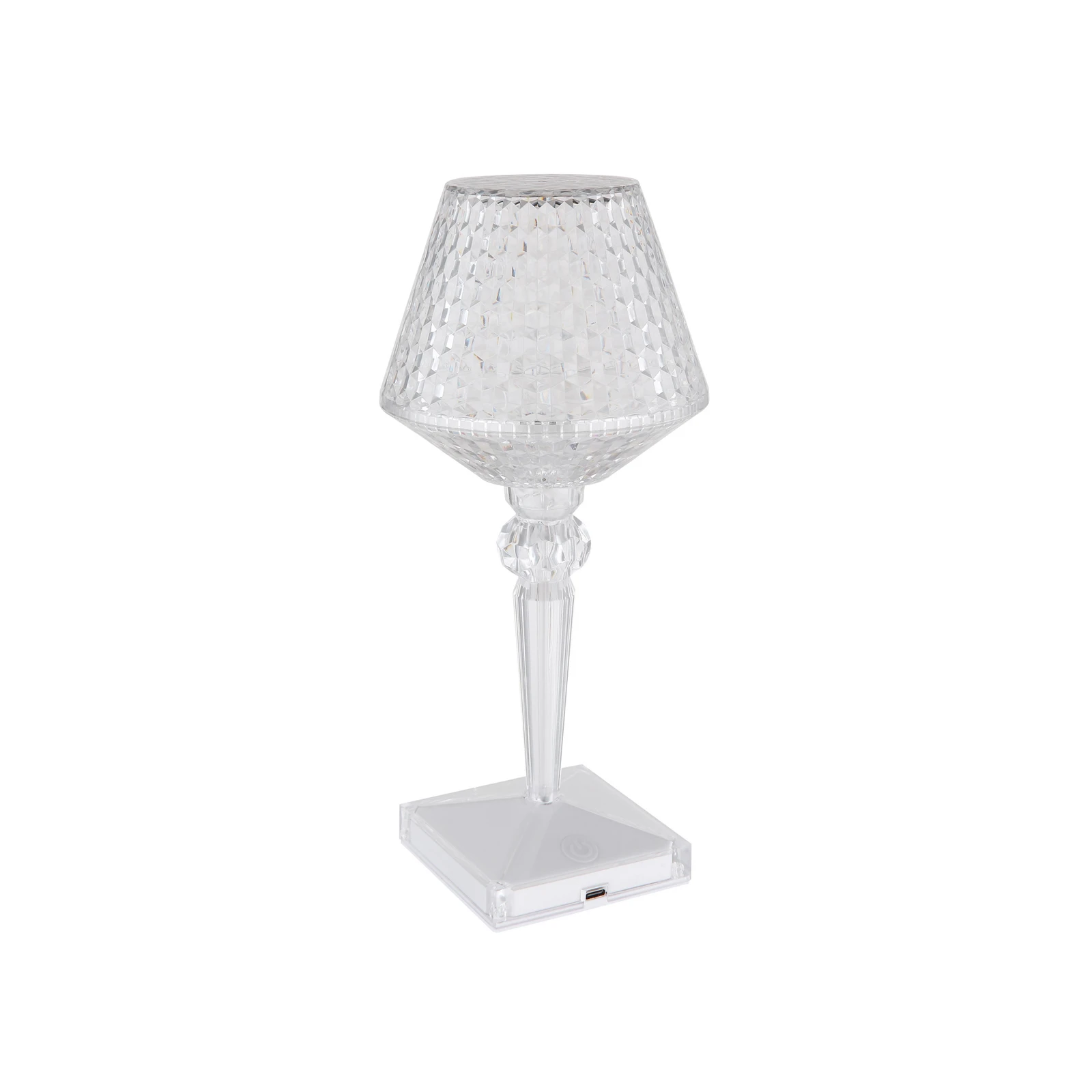 LED uzlādējama galda lampa Gixi, caurspīdīga/kristāla efekts, CCT