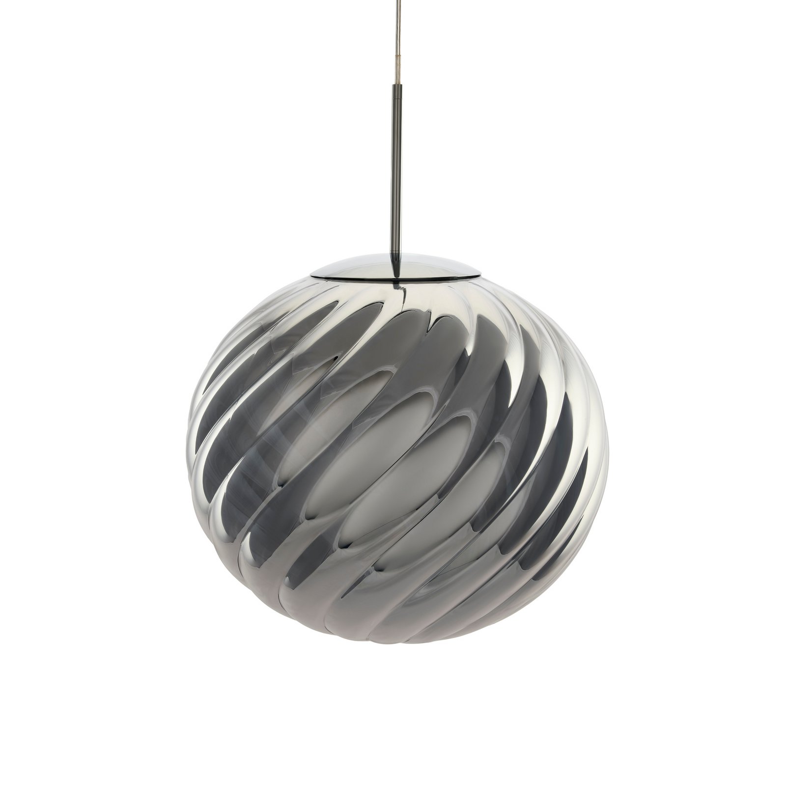 Tom Dixon LED hanging light Whirl, silver, 45 cm plastic dimmable
