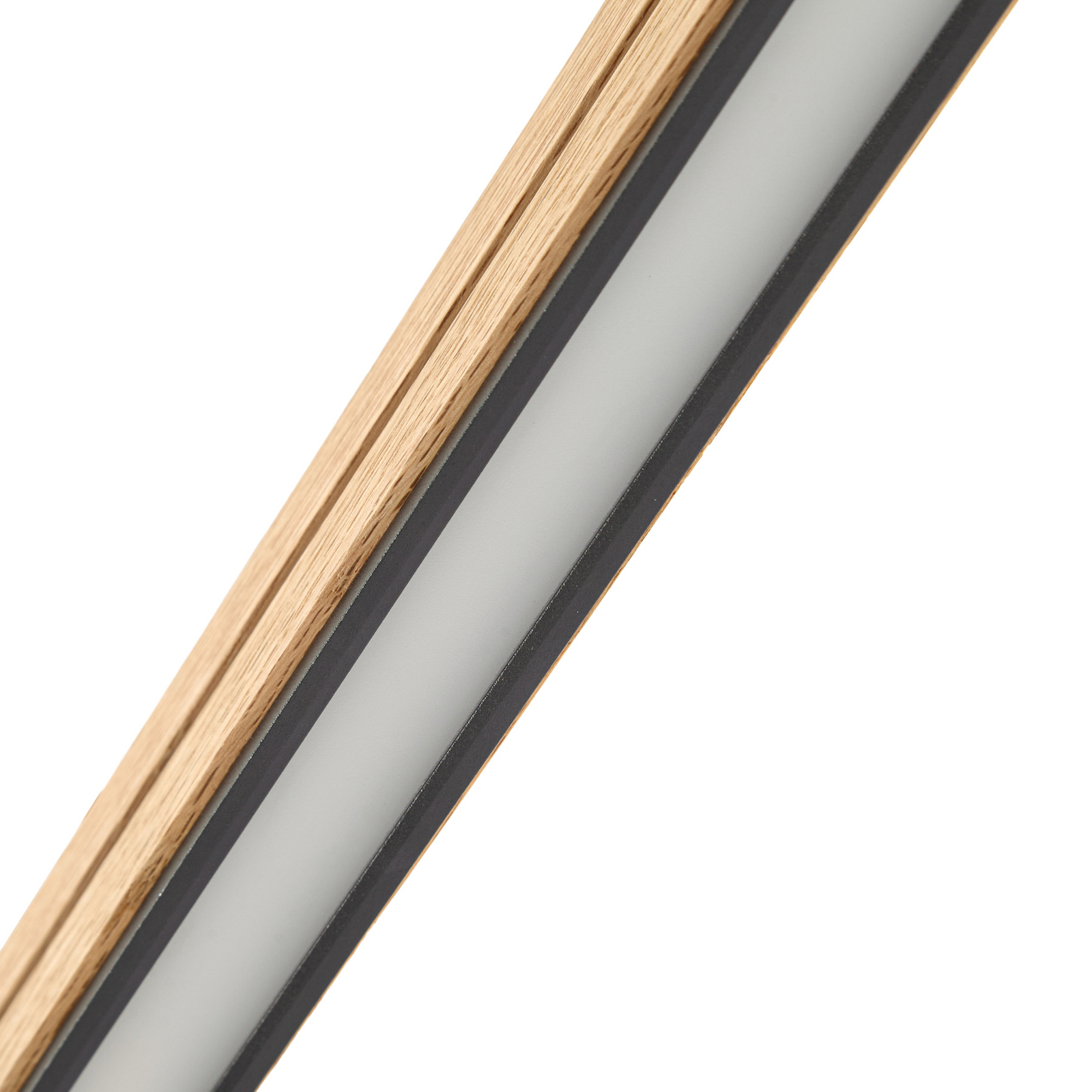 Suspension LED Lisene, chêne/noir, CCT, 117 cm - Quitani