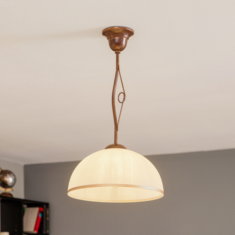 Lampada a sospensione Roma bianco/marrone, 1 luce