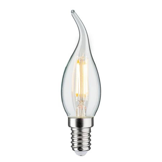 Ampoule flamme LED E14 4,8W filament 2.700K coup de vent clair