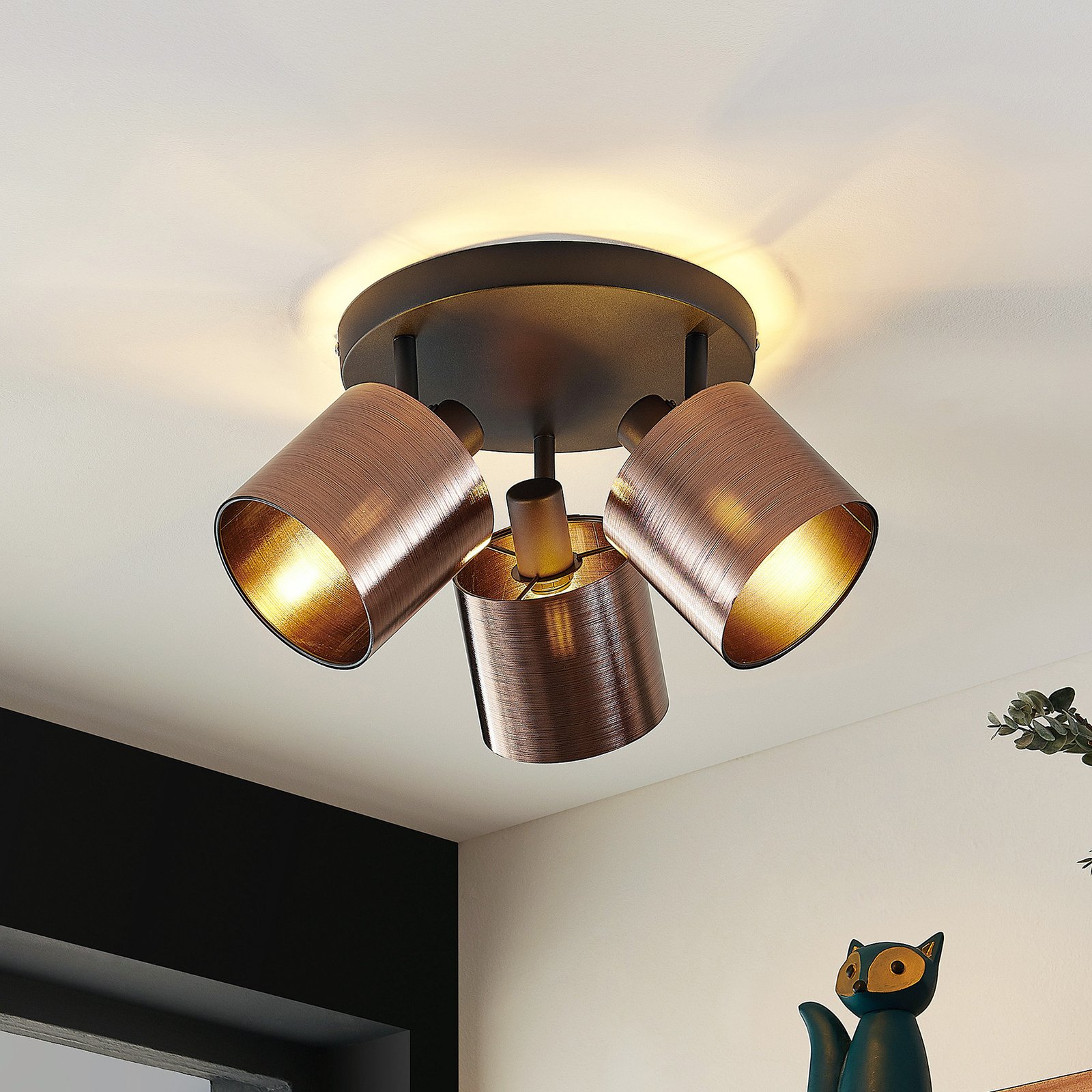 Joudy 3 Round Deckenleuchte Bronze/Black - Lindby