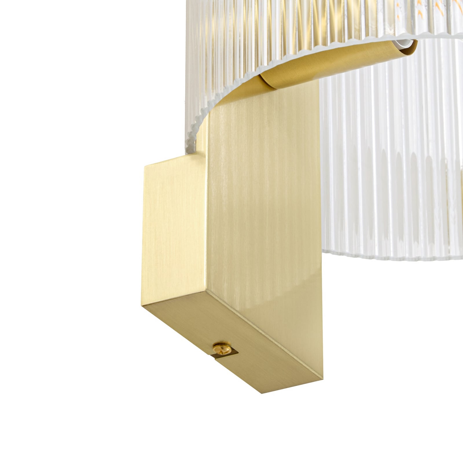 Meritt wall light, brass/clear, 20 cm, glass - Lucande Meritt wall light, brass/clear, 20 cm, glass - Lucande