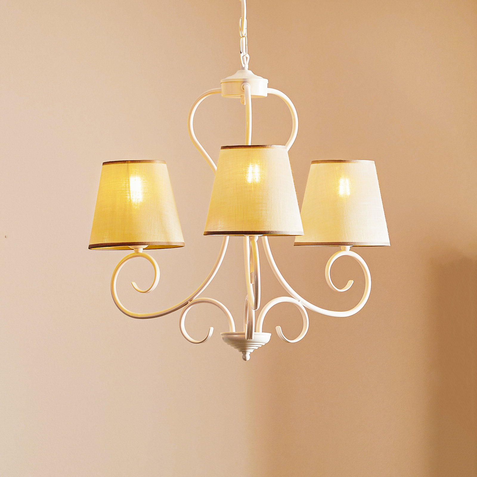 Kroonluchter Midgrad, 3-lamps, wit