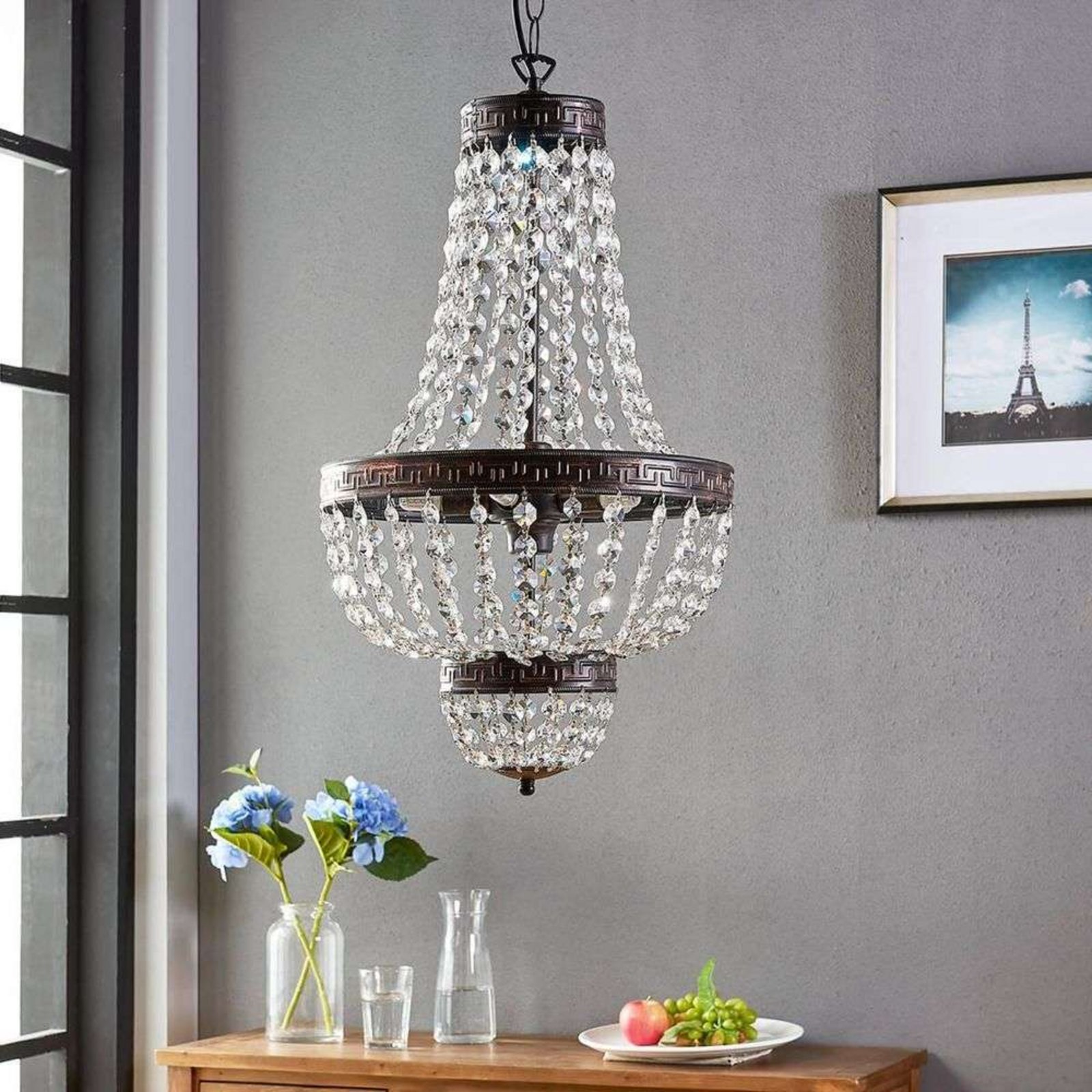 Jorve Chandelier Crystal/Antique - Lindby