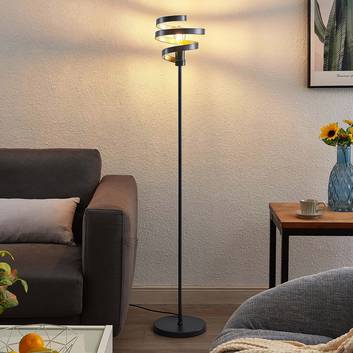 Lindby Colten lampadaire, noir, doré