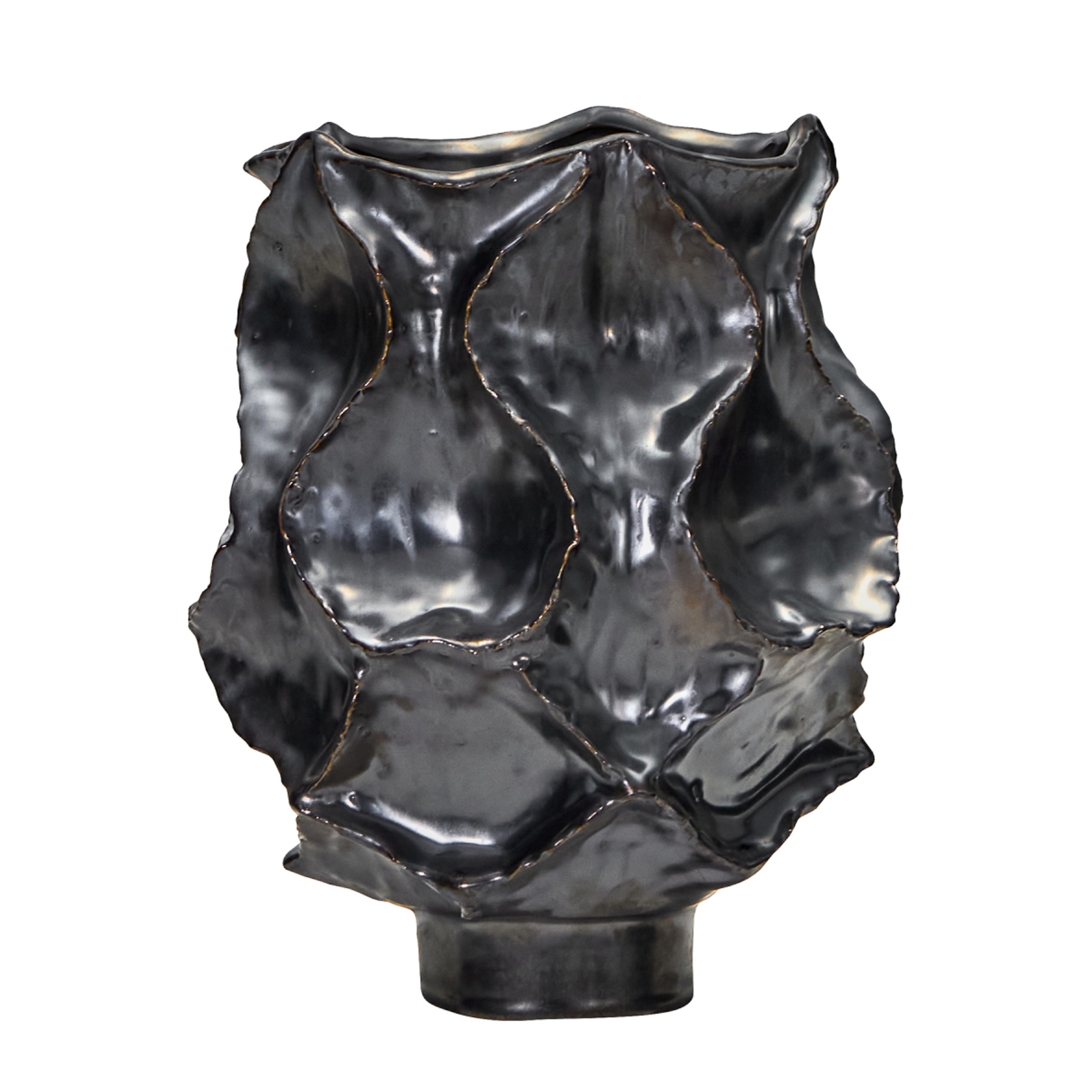 Vase Waves hauteur 25 cm gris pierre - House Doctor