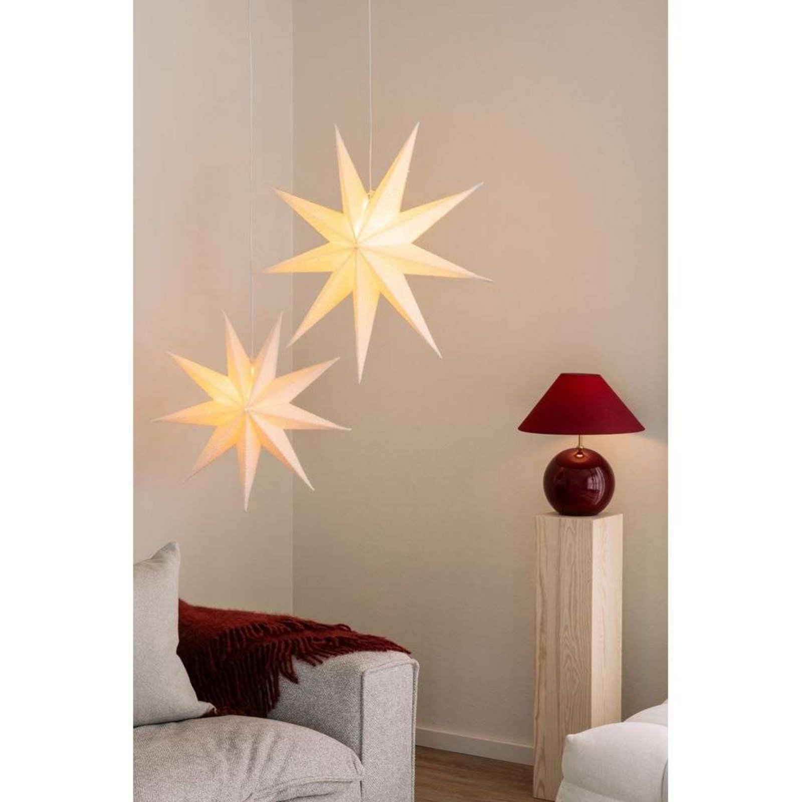 Globen Lighting Tischleuchte IRIS, dunkelrot, Höhe 39 cm