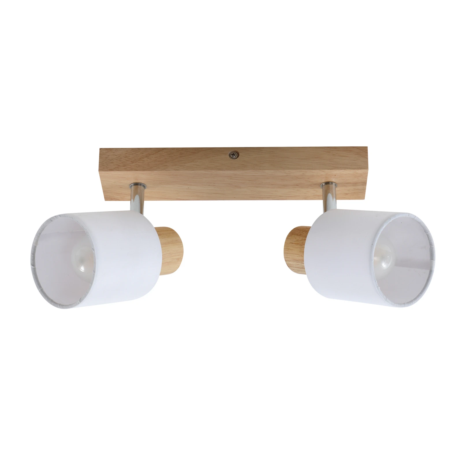 Lindby Wanessa downlight de techo, 39cm, 2 luces, madera, blanco, E14