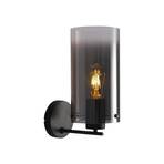 Ventotto wall lamp, black, smoke grey, width 15 cm, metal