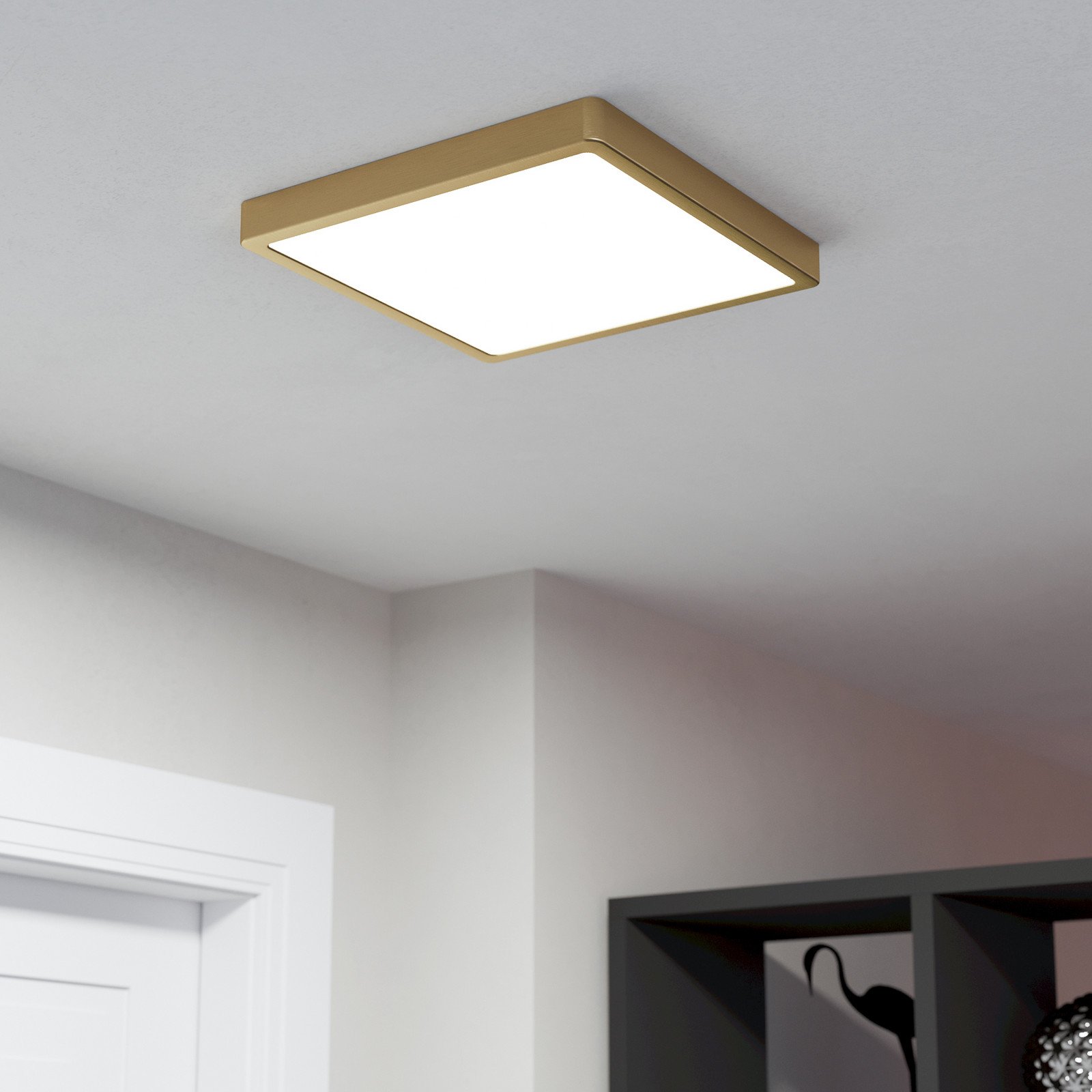 EGLO Panou cu LED-uri montat la suprafață Fueva 5 IP20 830 alamă 285x285 - Camera de zi / sufragerie - Modern - alamă periat alb - Metal