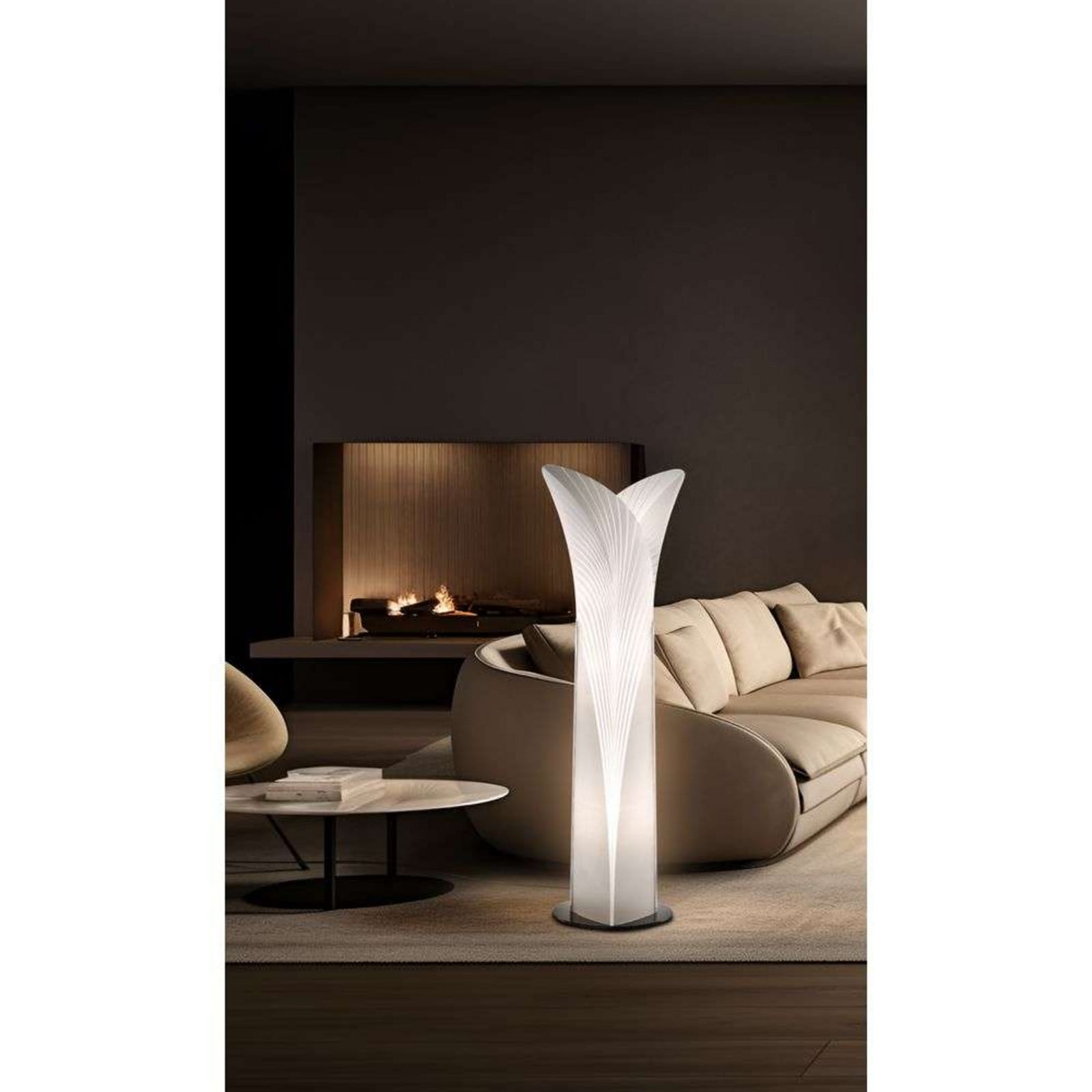 Las Palmas Gulvlampe XL Hvid Slamp - Stue - Plastik