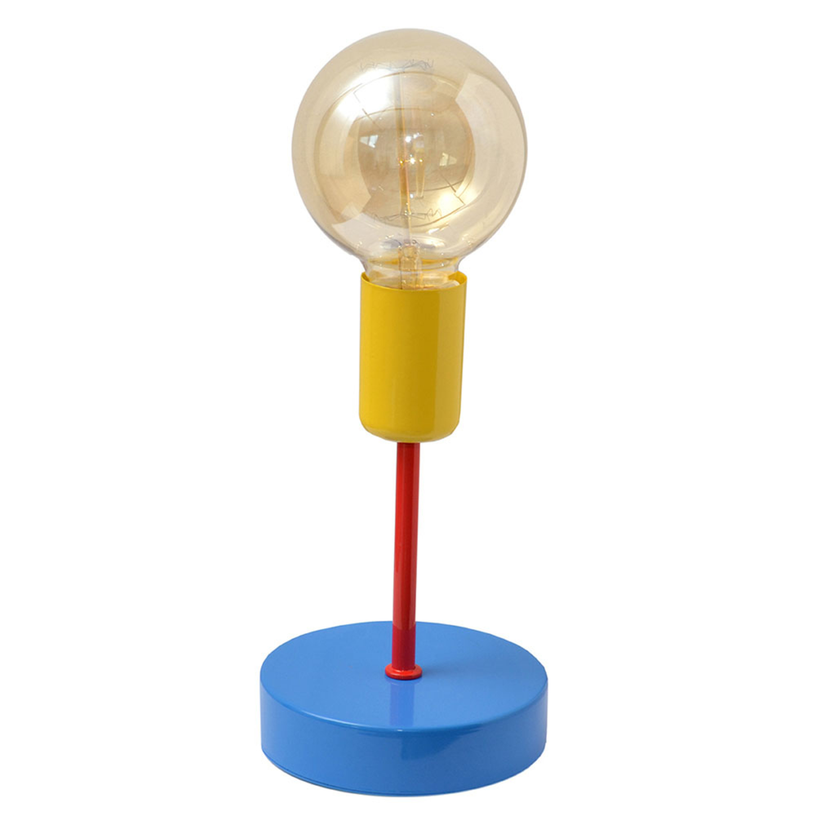HELam Fargerik bordlampe Oxford, bl?/r?d/gul - nattbordslampe - moderne lampe Stue / spisestue - jern