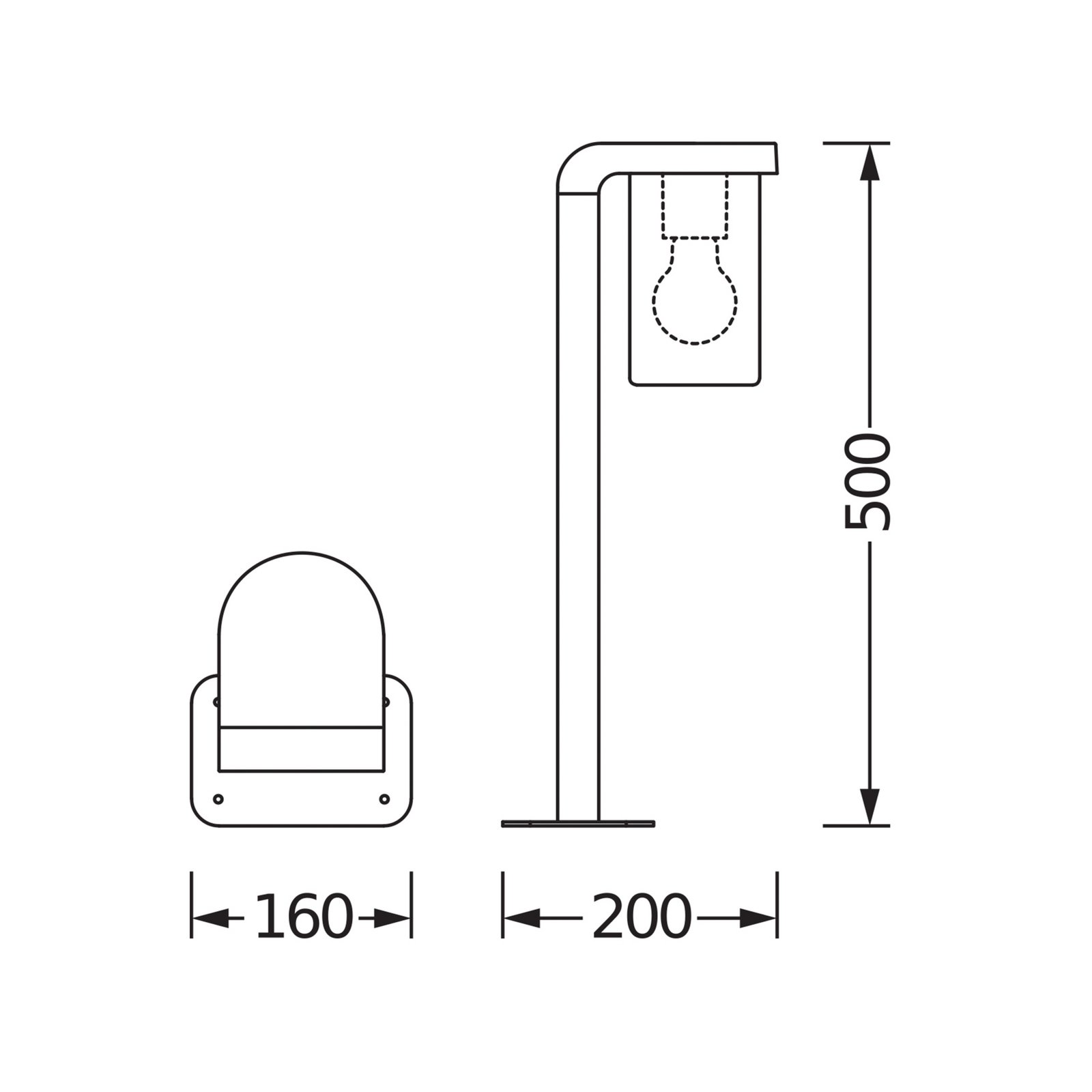 OSRAM Wegelampe ENDURA CLASSIC CASCADE 50 cm dunkelgrau/klar