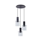 Eirian 3 Cluster Suspension Clear/Black - Lucande