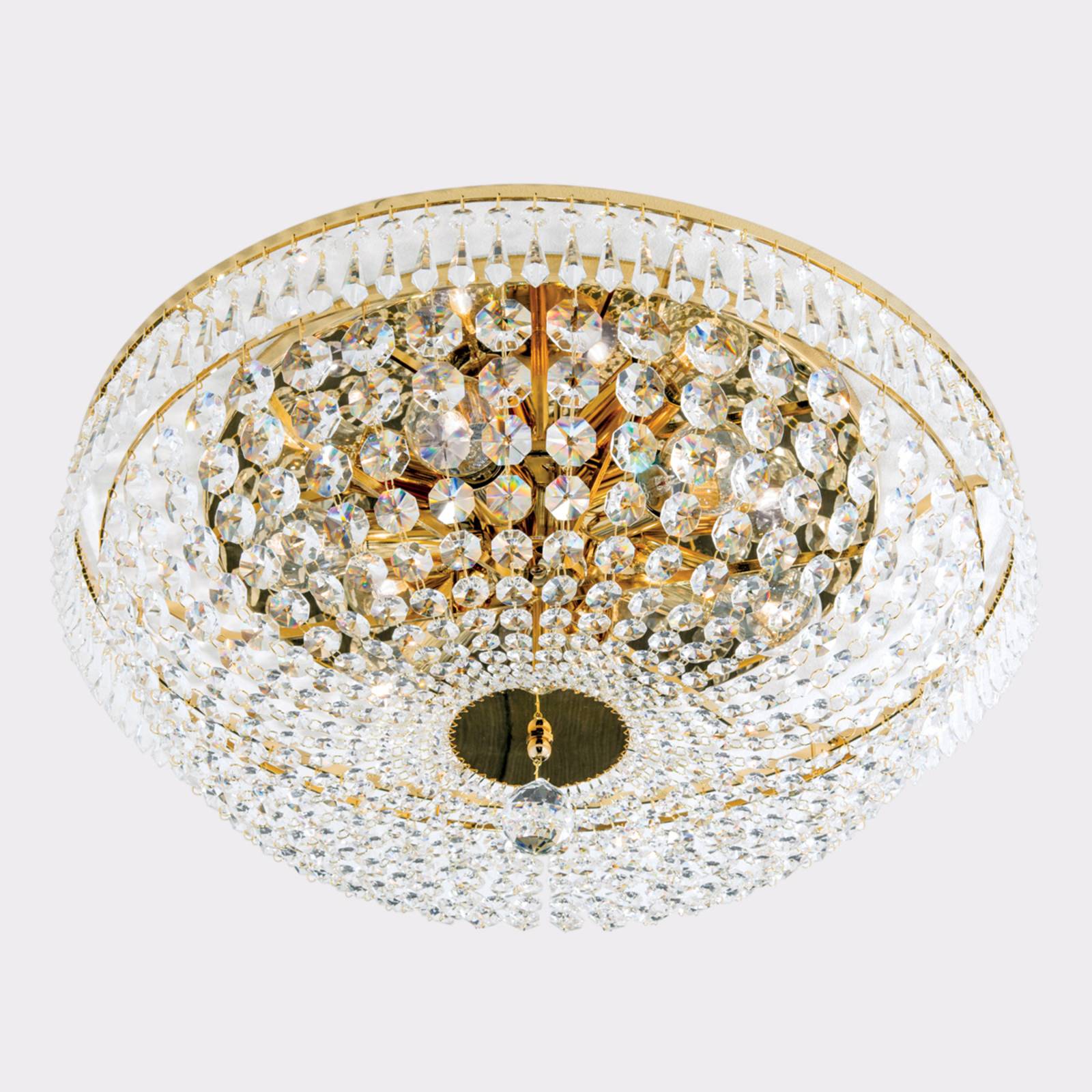 ORION Runde Kristalldeckenleuchte SHERATA gold 55 cm