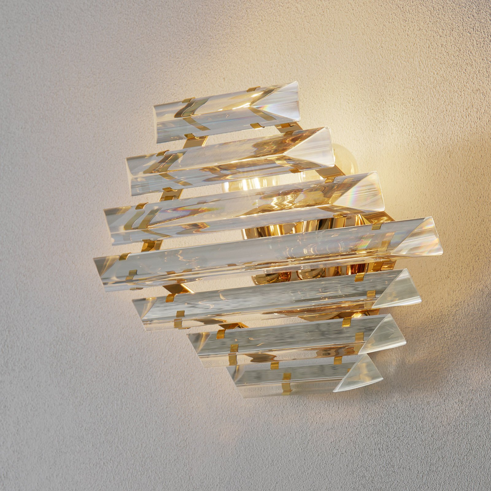 Golden crystal wall light Losanghe
