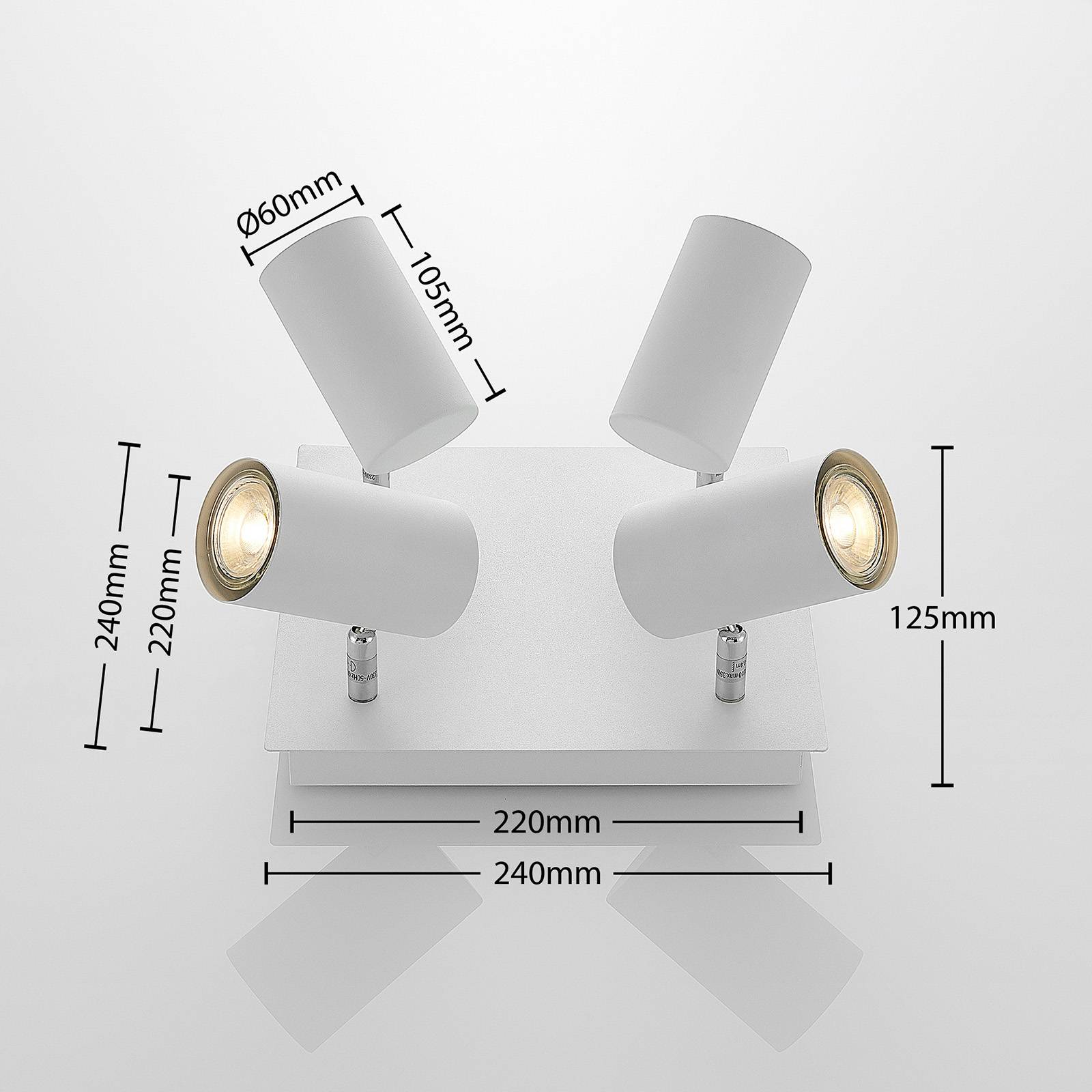 Lampa sufitowa Lindby Joffrey, 4-punktowa, biały, metalowy