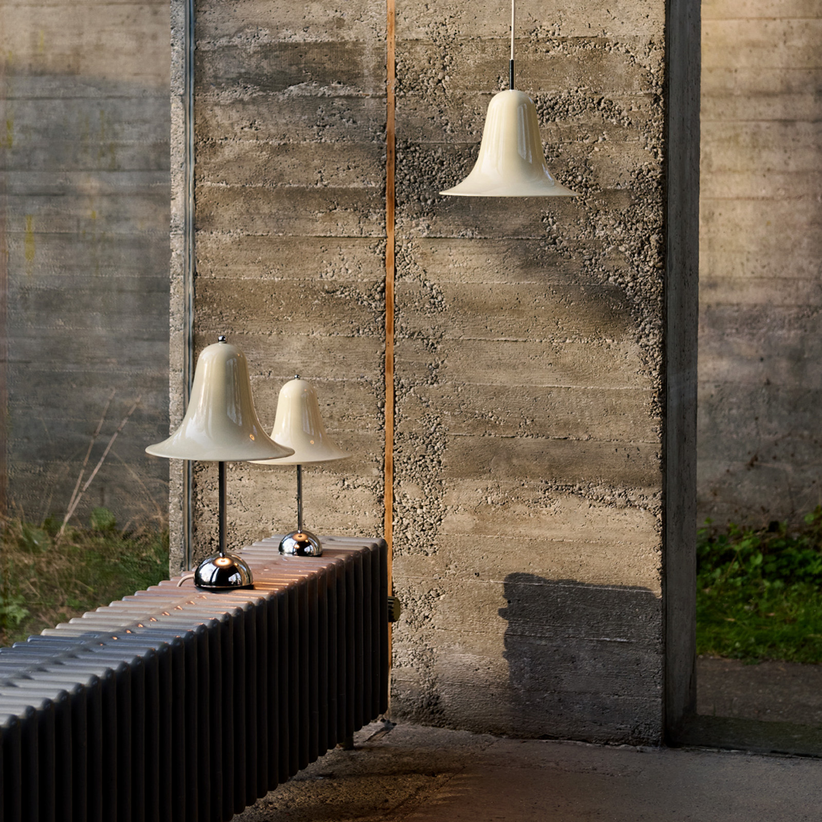 Lampa suspendată Verpan Pantop alb crem Ø 23 cm metal E14 - Camera de zi / sufragerie - Design - alb crem crom alb