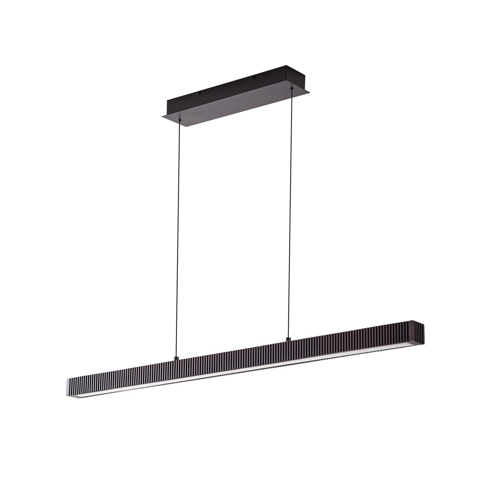 Lucande Emara LED pendant light, dark wood, oak, CCT