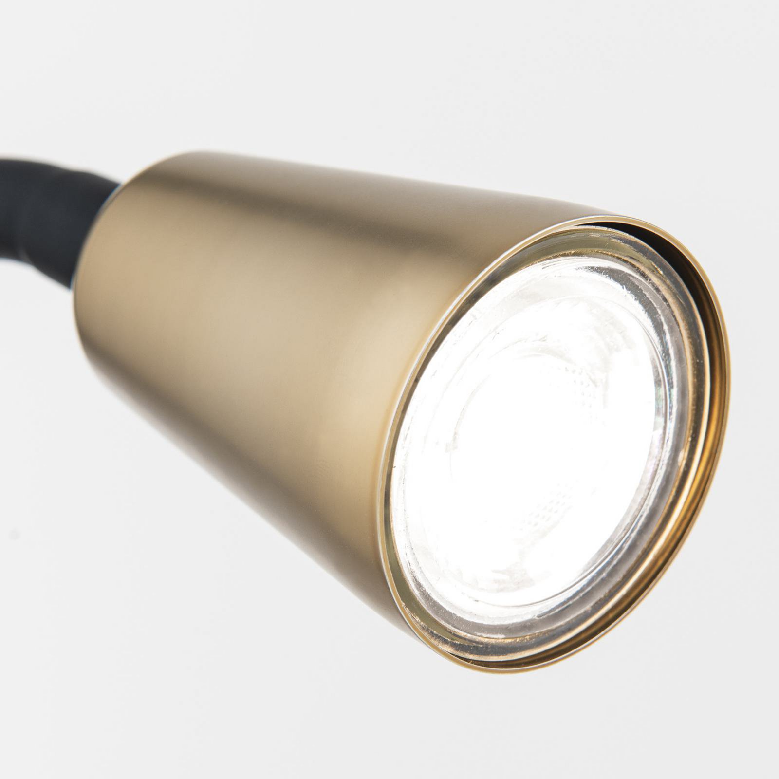 Klemlampe Dotty, messingfarvet, højde 33 cm, GU10