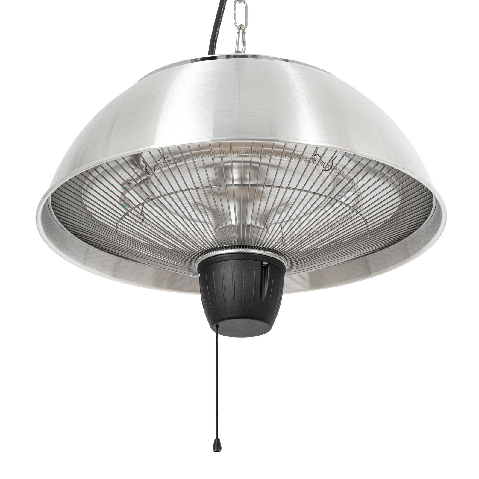Lucande Theriona hangende terrasverwarmer, zilver, Ø 42 cm, IP24