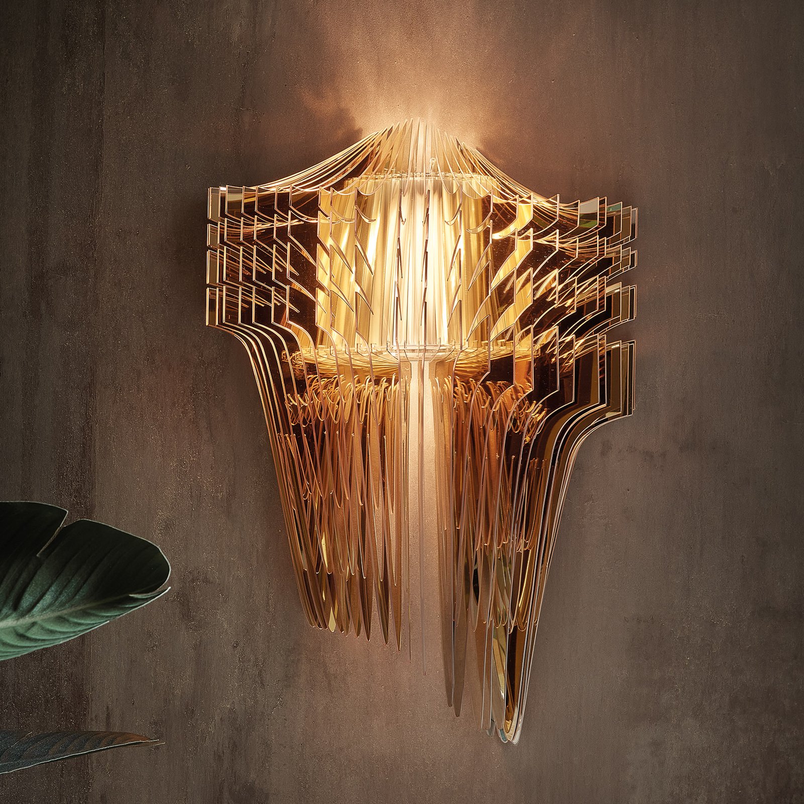 Slamp Aria designer-væglampe, guld