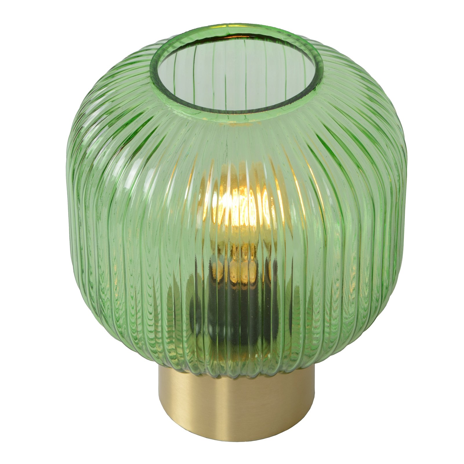 Maloto glass table lamp, green/gold, Ø 20 cm, E27