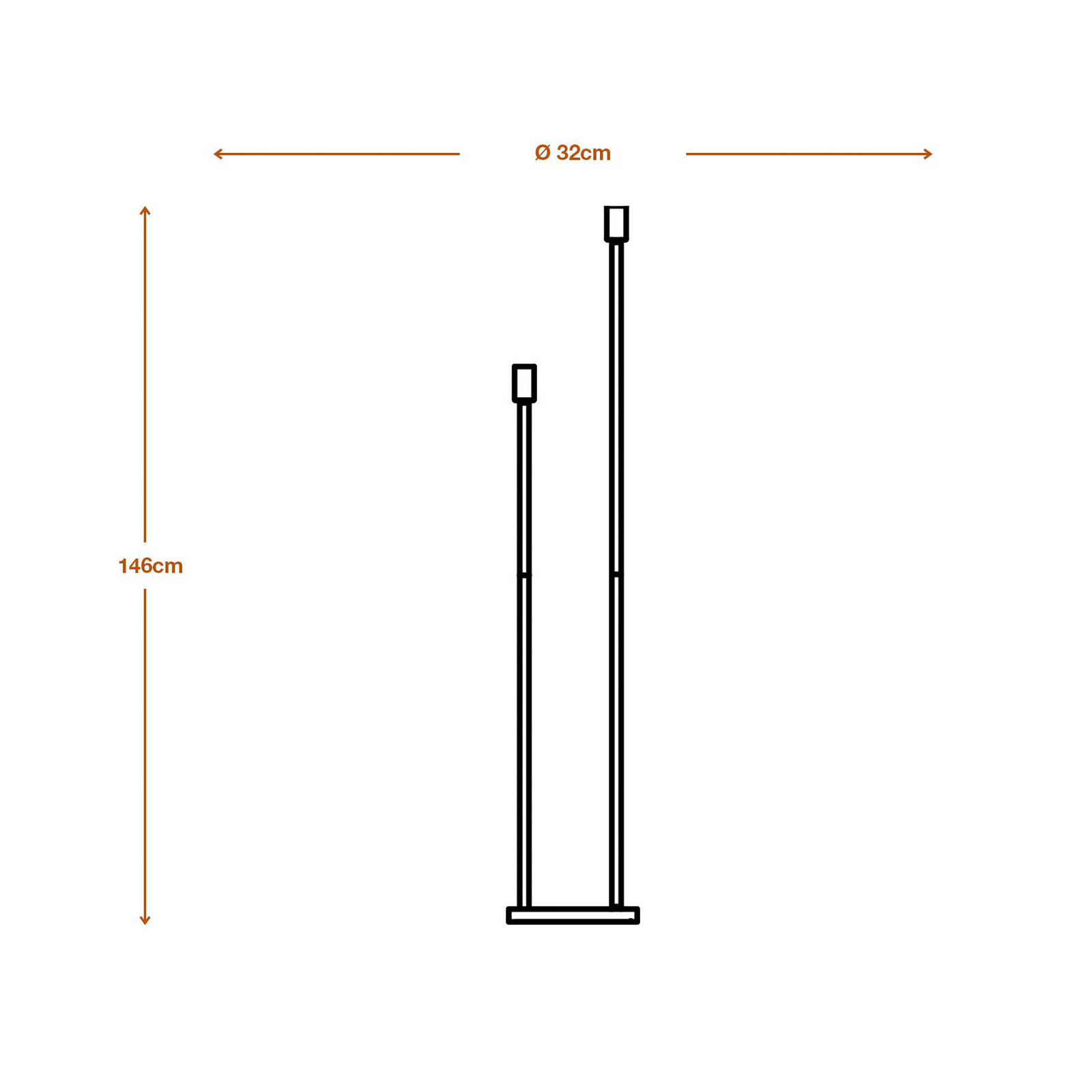 OSRAM Stehlampe DECOR STICK, dunkelgrau, Höhe 146 cm 2 x E27