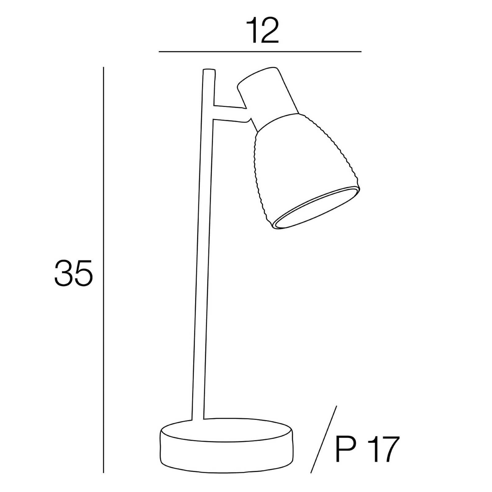 Lampa stołowa Giada, czarna/dymna, wysokość 35 cm, metal/szkło