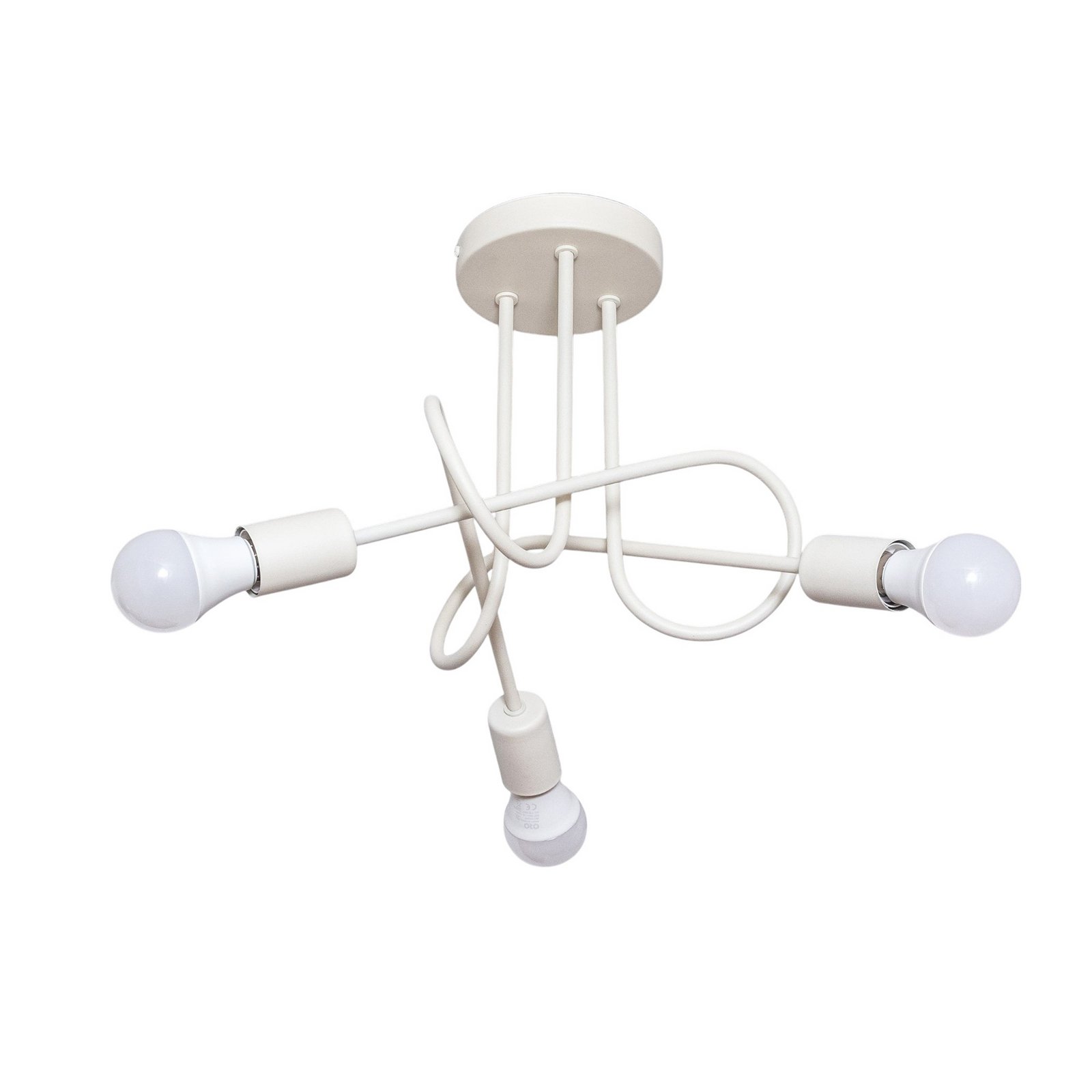 Oxford ceiling light, sand, Ø 44 cm, metal, 3-bulb, E27