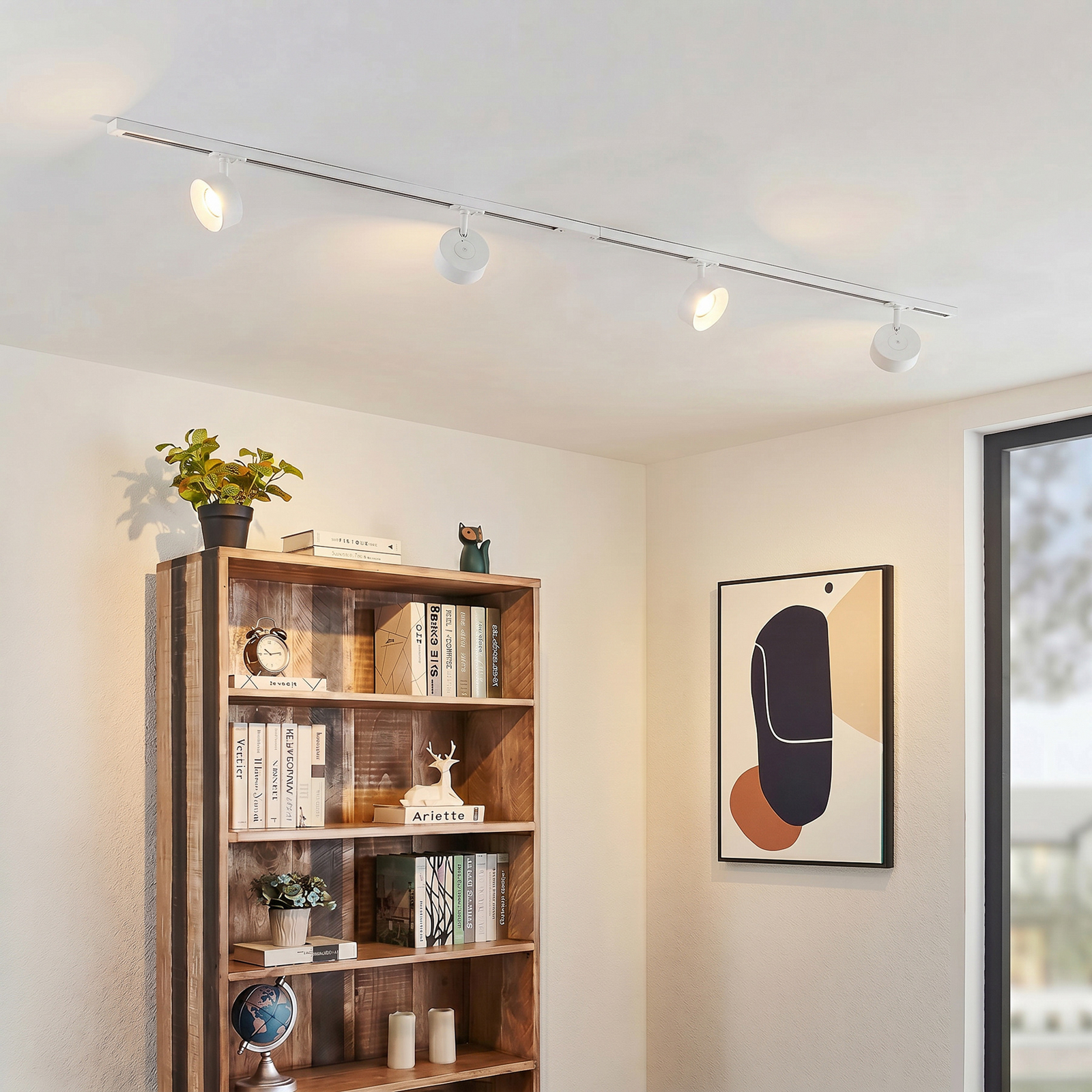 Systém kolejnic Linaro, Ø 9,5 cm, 4 žárovky, LED, bílá – Lindby Systém kolejnic Linaro, Ø 9,5 cm, 4 žárovky, LED, bílá – Lindby