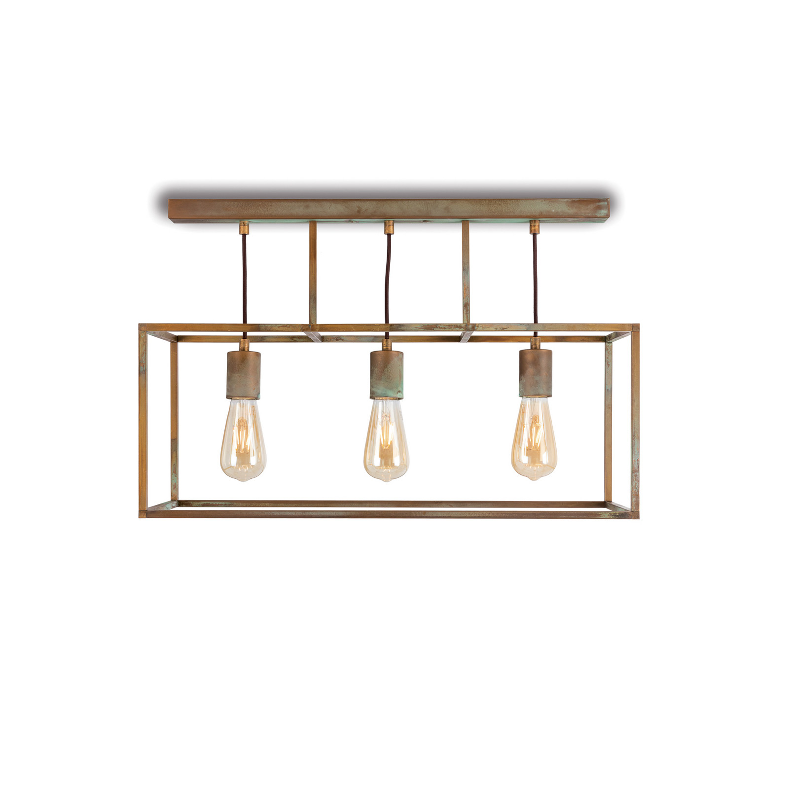 Plafonieră Cubic³ 3384 3 becuri alamă antic