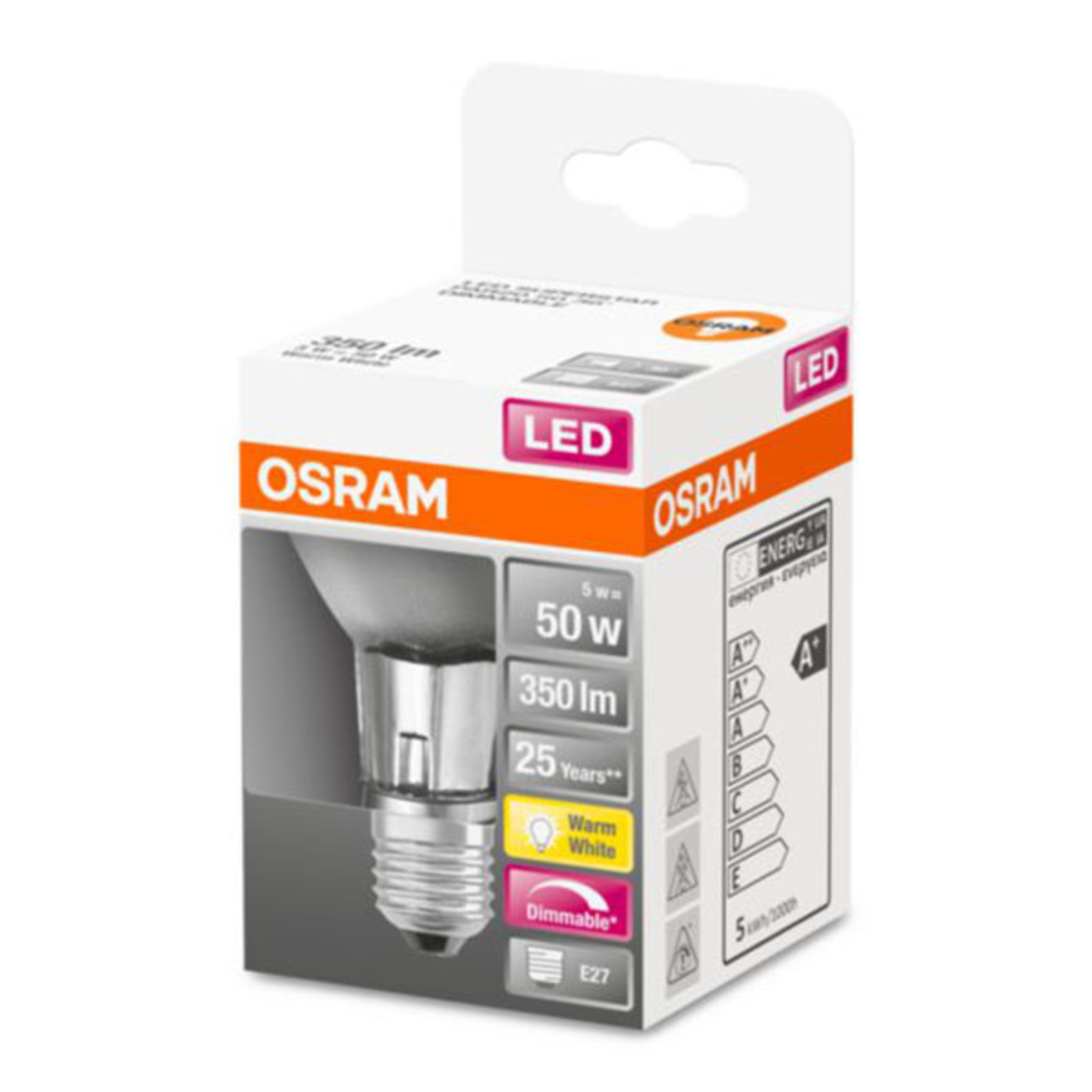 OSRAM LED-pære E27 6,4W PAR20 2 700 K dimbar