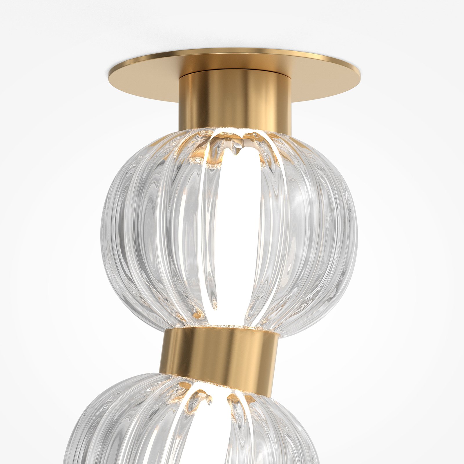 Maytoni LED ceiling light Amulet, length 120 cm, clear / gold