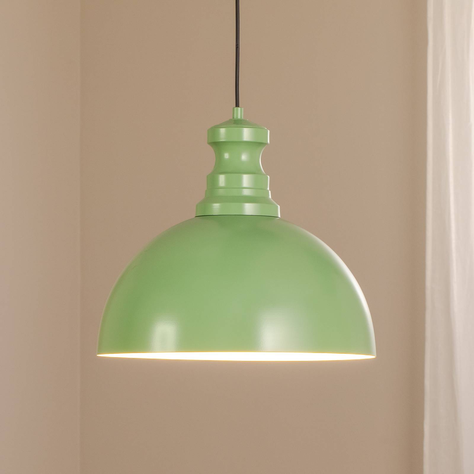 Lampa wisząca Kure, miętowo-zielona, metal, Ø 40 cm E27