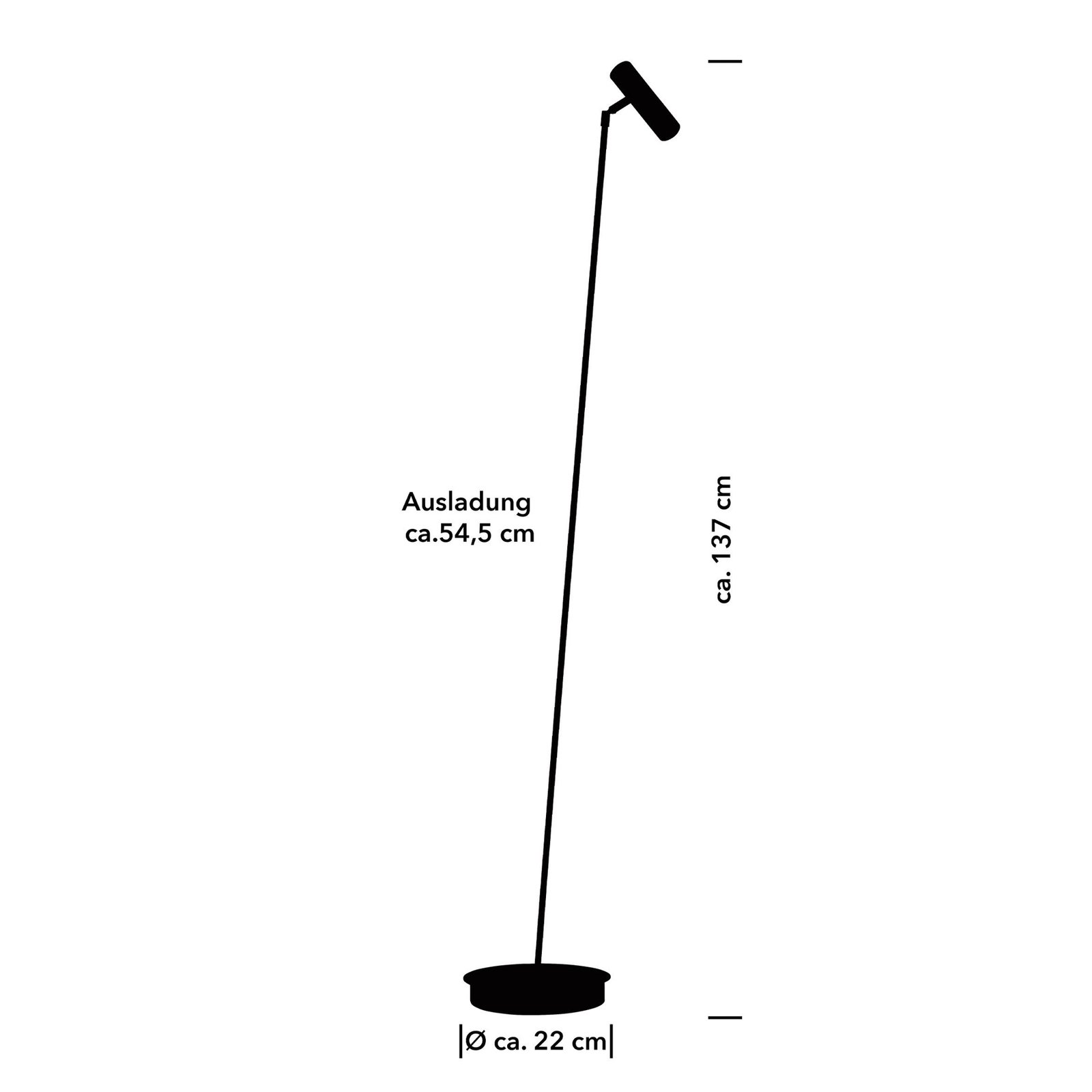 Φωτιστικό δαπέδου Tom Pro LED, μαύρο, 1 φωτός, CCT, dimmer