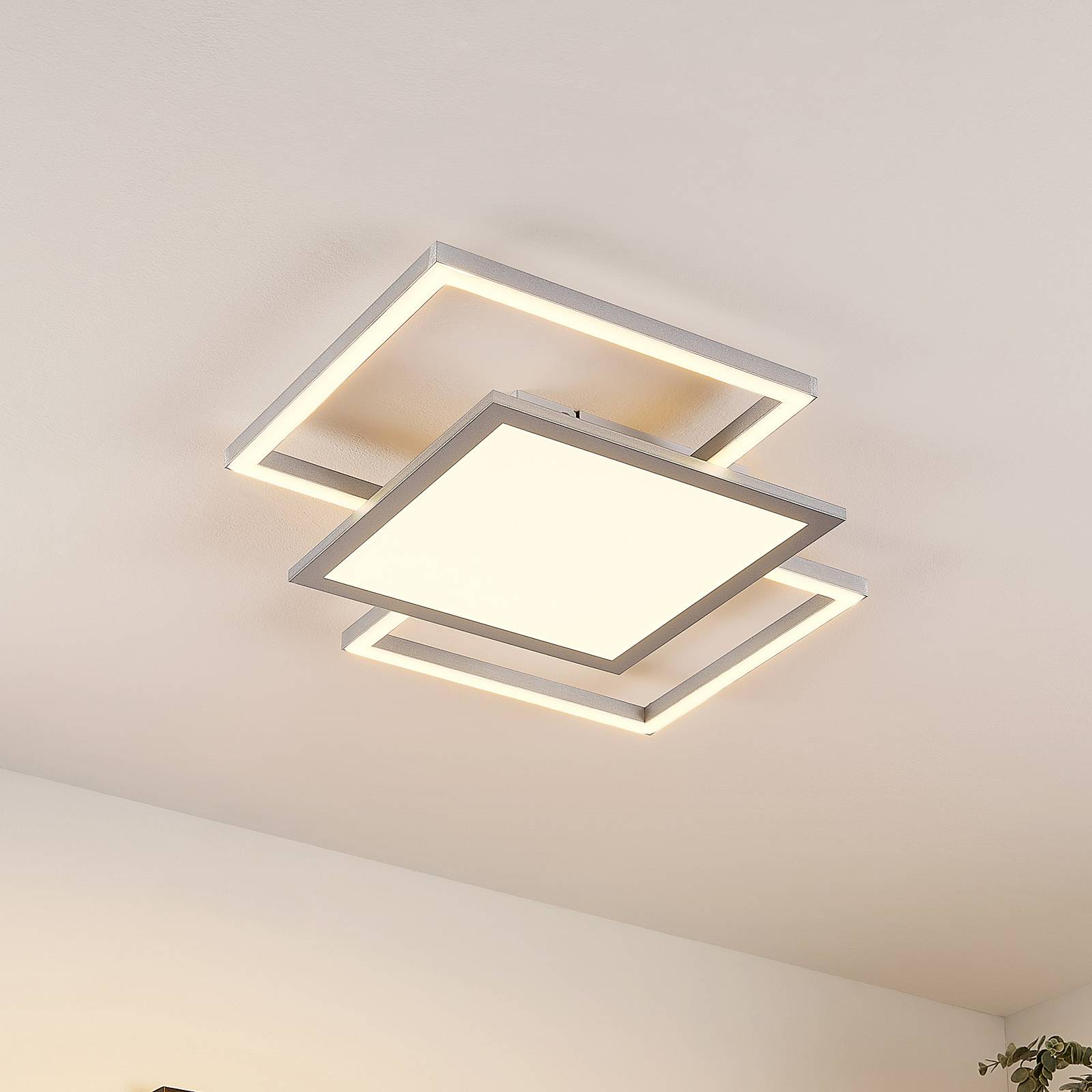 Lucande Ciaran LED-loftlampe kvadrater